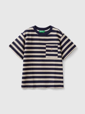 Benetton, Striped T-shirt With Pocket, size 104, Dark Blue, Kids United Colors of Benetton