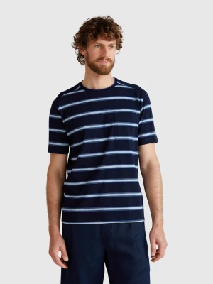 Benetton, Striped T-shirt With Pocket, size XL, Dark Blue, Men United Colors of Benetton