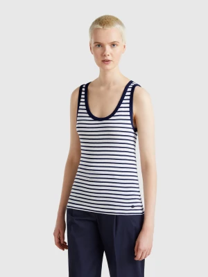 Benetton, Striped Tank Top In 100% Cotton, size XXS, Blue, Women United Colors of Benetton