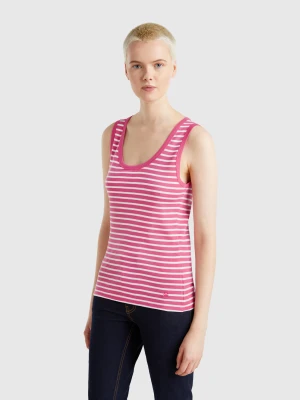Benetton, Striped Tank Top In 100% Cotton, size XXS, Strawberry, Women United Colors of Benetton