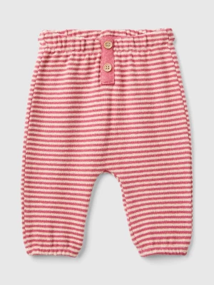 Benetton, Striped Trousers In A Recycled Cotton Blend, size 50, Red, Kids United Colors of Benetton