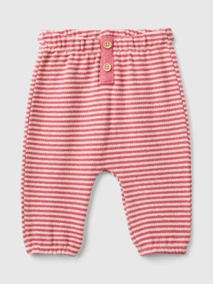 Benetton, Striped Trousers In A Recycled Cotton Blend, size 68, Red, Kids United Colors of Benetton