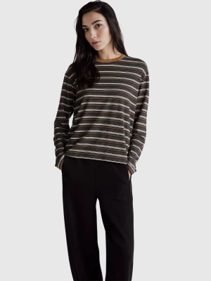 Benetton, Striped Turtleneck T-shirt, Size: XS, Gray, Women United Colors of Benetton