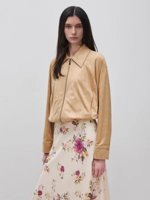 Benetton, Suede-effect Jacket, Size: XS, Camel, Women United Colors of Benetton