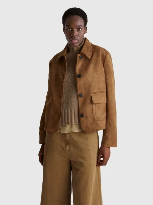 Benetton, Suede-effect Jacket, Women United Colors of Benetton