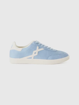 Benetton, Suede-effect Low-top Sneakers, size 42, Sky Blue, Men United Colors of Benetton