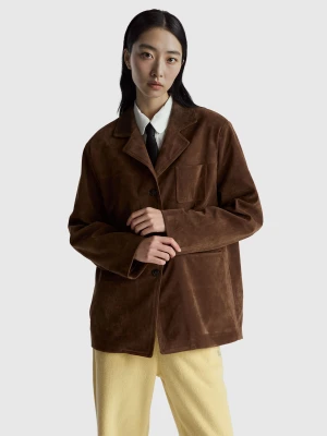 Benetton, Suede-look Jacket, Size: OS, Dark Brown, Women United Colors of Benetton
