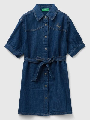 Benetton Sukienka dżinsowa w kolorze granatowym rozmiar: 122