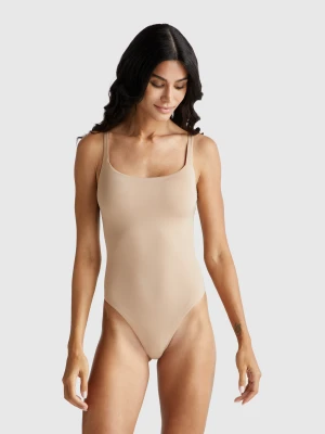 Benetton, Super Stretch Bodysuit, size XS, Beige, Women United Colors of Benetton