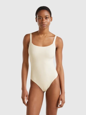 Benetton, Super Stretch Bodysuit, size XS, Creamy White, Women United Colors of Benetton
