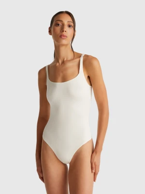 Benetton, Super Stretch Bodysuit, Size: XS, Creamy White, Women United Colors of Benetton