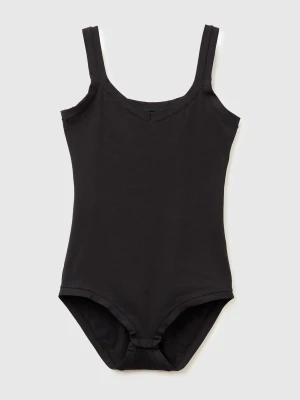 Benetton, Super Stretch Cotton Bodysuit, Size: XS-S, Black, Women United Colors of Benetton