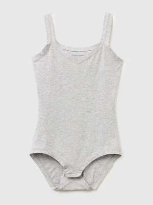 Benetton, Super Stretch Cotton Bodysuit, Size: XS-S, Light Gray, Women United Colors of Benetton