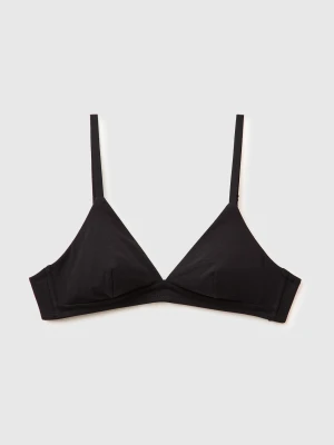 Benetton, Super Stretch Cotton Bra, Size: 1°, Black, Women United Colors of Benetton