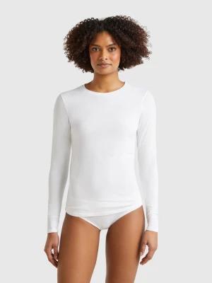 Benetton, Super Stretch Cotton T-shirt, size XS, White, Women United Colors of Benetton