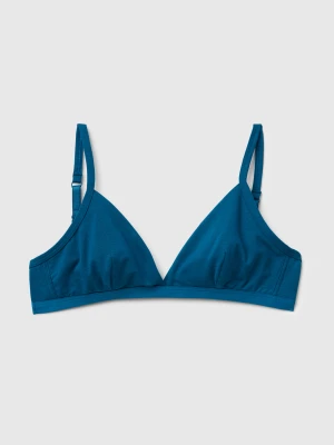 Benetton, Super Stretch Triangle Bra, Size: 1°, Teal, Women United Colors of Benetton