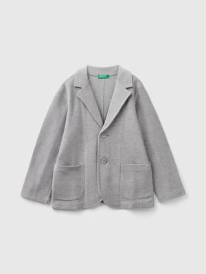Benetton, Sweat Blazer With Pockets, size 2XL, Light Gray, Kids United Colors of Benetton