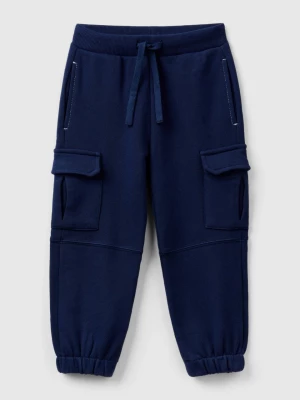 Benetton, Sweat Cargo Pants, size 110, Dark Blue, Kids United Colors of Benetton