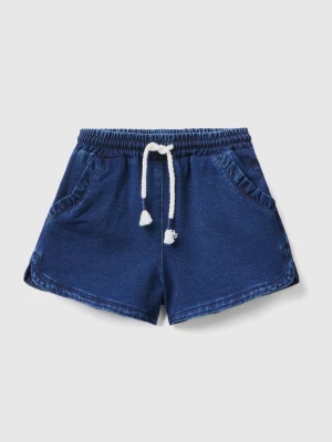 Benetton, Sweat Denim-look Bermudas, size 90, Blue, Kids United Colors of Benetton