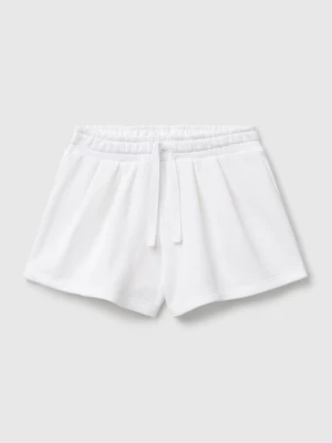 Benetton, Sweat Fabric Shorts, Size: 116, White, Kids United Colors of Benetton