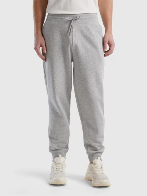 Benetton, Sweat Joggers In 100% Cotton, size M, Light Gray, Men United Colors of Benetton