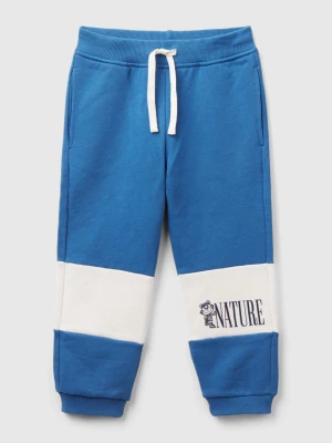 Benetton, Sweat Joggers In Organic Cotton, size 104, Blue, Kids United Colors of Benetton