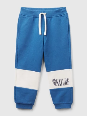 Benetton, Sweat Joggers In Organic Cotton, size 110, Blue, Kids United Colors of Benetton