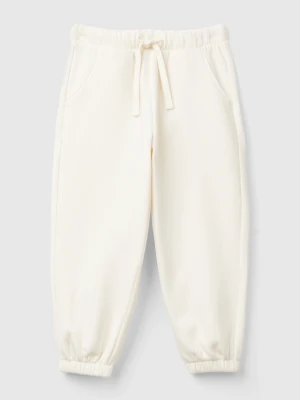 Benetton, Sweat Joggers With Drawstring, Size: 116, Creamy White, Kids United Colors of Benetton