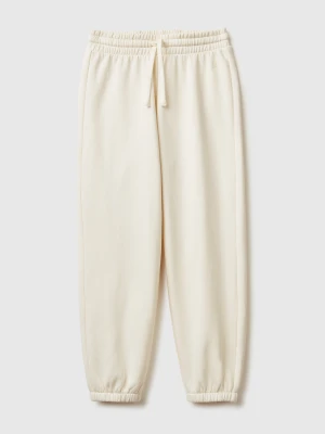Benetton, Sweat Joggers With Drawstring, Size: XL, Creamy White, Kids United Colors of Benetton