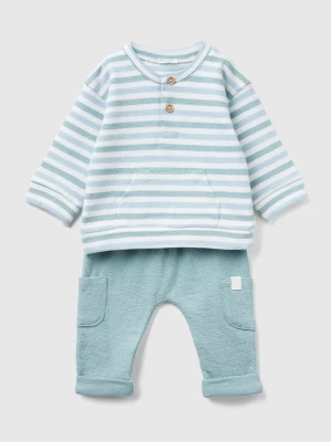 Benetton, Sweat Outfit With Stripes, Size: 82, Light Blue, Kids United Colors of Benetton
