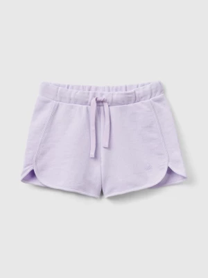 Benetton, Sweat Shorts In 100% Organic Cotton, size 110, Lilac, Kids United Colors of Benetton