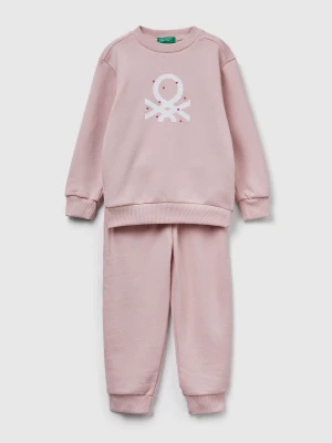 Benetton, Sweat Tracksuit With Logo, Size: 116, Soft Pink, Kids United Colors of Benetton