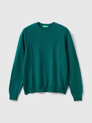 Benetton, Sweater In Cashmere And Wool Blend, size 2XL, Dark Green, Kids United Colors of Benetton