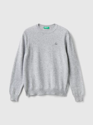Benetton, Sweater In Cashmere And Wool Blend, size 2XL, Light Gray, Kids United Colors of Benetton