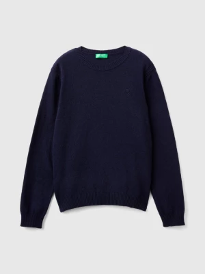 Benetton, Sweater In Cashmere And Wool Blend, size 3XL, Dark Blue, Kids United Colors of Benetton