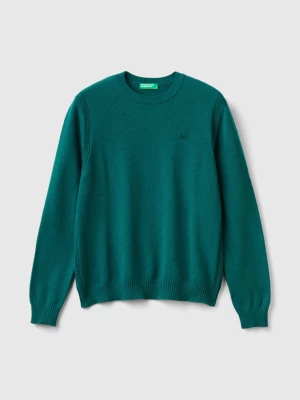 Benetton, Sweater In Cashmere And Wool Blend, size L, Dark Green, Kids United Colors of Benetton