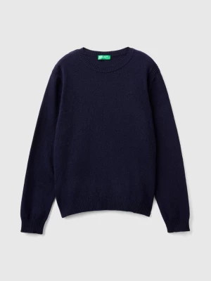 Benetton, Sweater In Cashmere And Wool Blend, size M, Dark Blue, Kids United Colors of Benetton