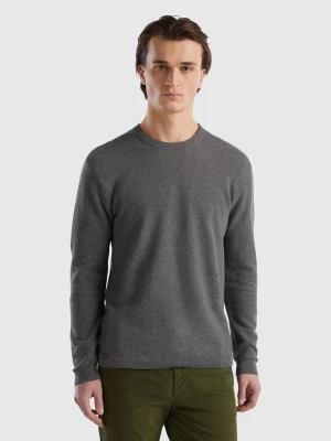 Benetton, Sweater In Cashmere Blend, size L, Dark Gray, Men United Colors of Benetton