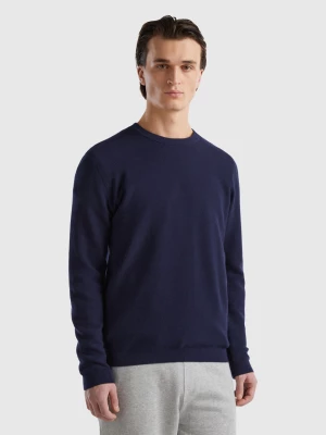 Benetton, Sweater In Cashmere Blend, size M, Dark Blue, Men United Colors of Benetton