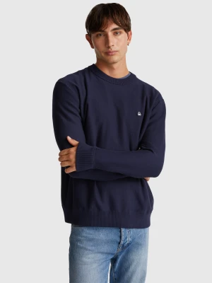 Benetton, Sweater In Pure Cotton, Size: L, Dark Blue, Men United Colors of Benetton