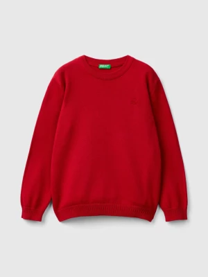 Benetton, Sweater In Pure Cotton With Logo, size 82, Red, Kids United Colors of Benetton