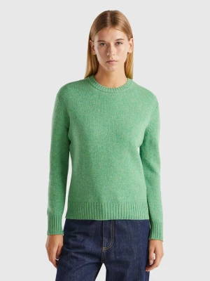 Benetton, Sweater In Pure Shetland Wool, size L, Green, Women United Colors of Benetton