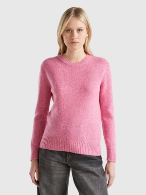 Benetton, Sweater In Pure Shetland Wool, size M, Pink, Women United Colors of Benetton