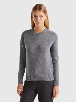 Benetton, Sweater In Pure Shetland Wool, size XL, Dark Gray, Women United Colors of Benetton