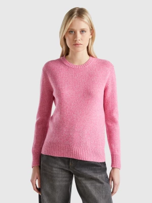 Benetton, Sweater In Pure Shetland Wool, size XL, Pink, Women United Colors of Benetton