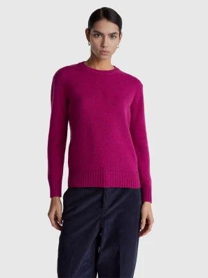 Benetton, Sweater In Pure Shetland Wool, Size: XXS, Fuchsia, Women United Colors of Benetton