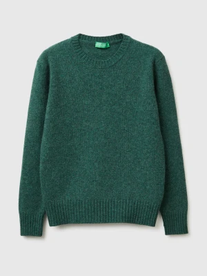 Benetton, Sweater In Pure Shetland Wool, Size: XXS, Green, Women United Colors of Benetton