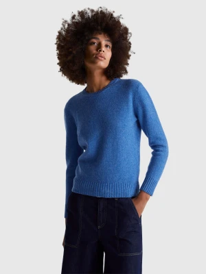 Benetton, Sweater In Pure Shetland Wool, Size: XXS, Light Blue, Women United Colors of Benetton
