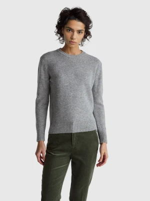 Benetton, Sweater In Pure Shetland Wool, Size: XXS, Light Gray, Women United Colors of Benetton