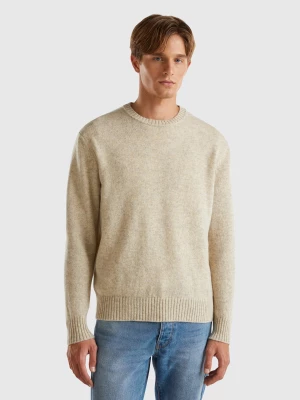 Benetton, Sweater In Shetland Wool, size L, Beige, Men United Colors of Benetton